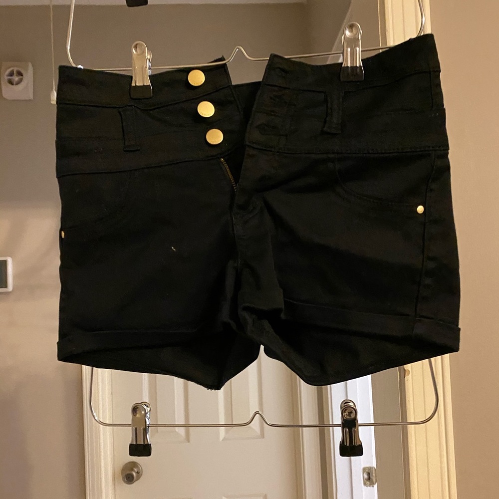 High waisted black shorts